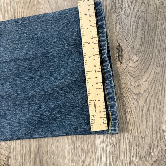 Levi Stretch Boot Cut Jeans Size 12 Short Womens Mid Rise Blue Medium Wash - Picture 12 of 13